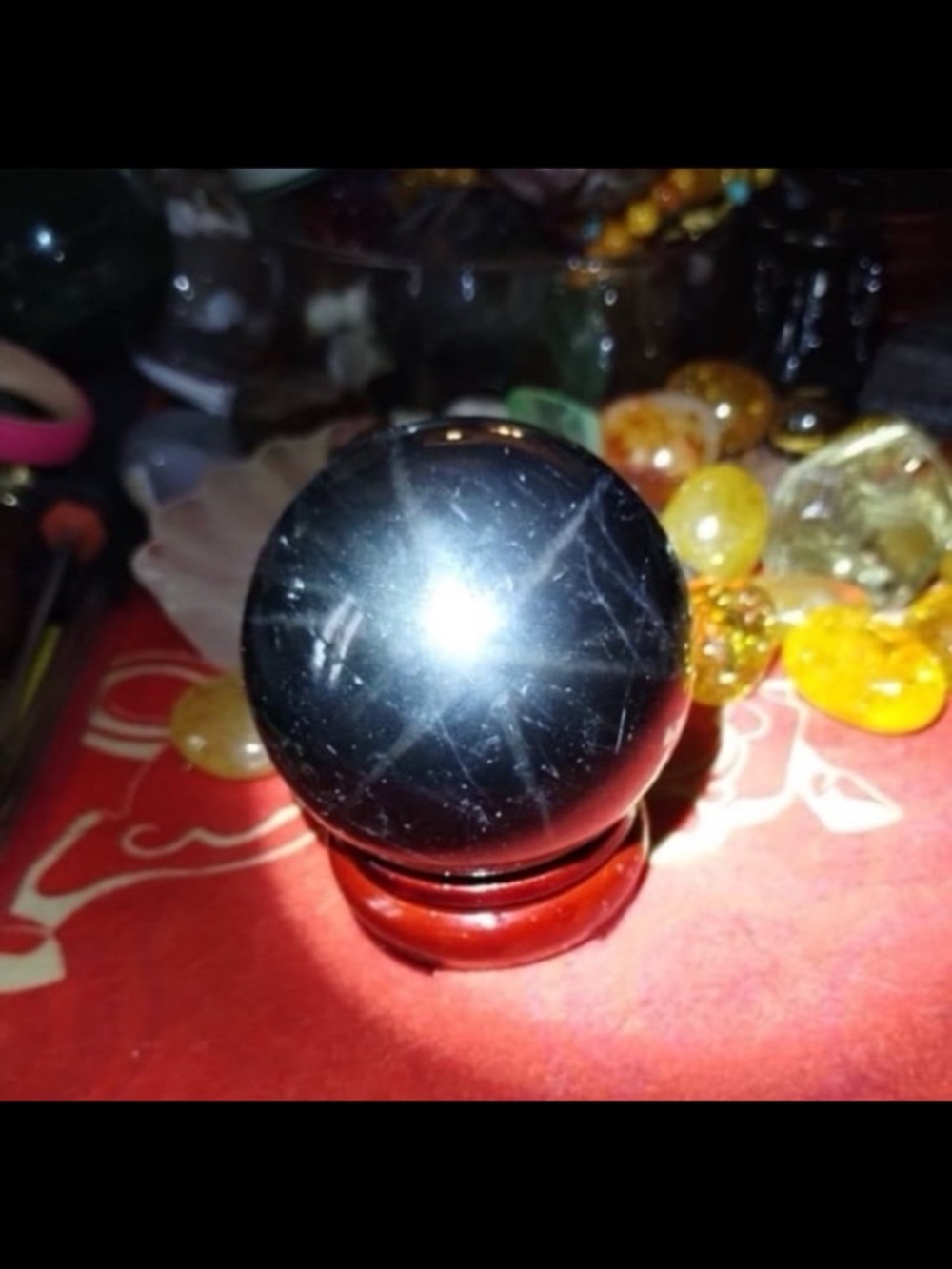 Black quartz with six point starlight rare find